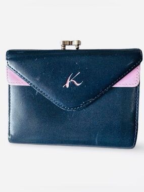 Kitamura 🩷💙quiet Luxury K2 SOFT cowhide leather Kisslock wallet Navy blue/Pink